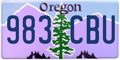OR license plate 983CBU