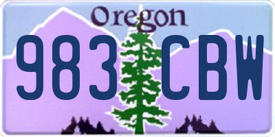 OR license plate 983CBW