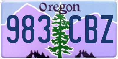 OR license plate 983CBZ