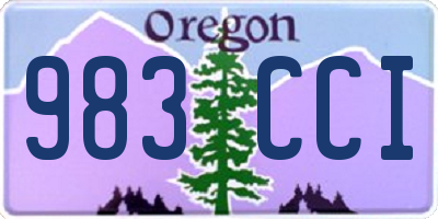 OR license plate 983CCI