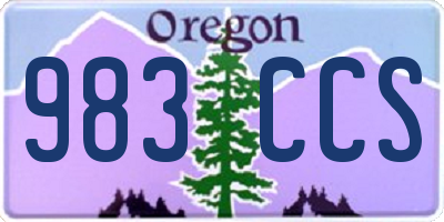 OR license plate 983CCS