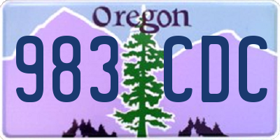 OR license plate 983CDC