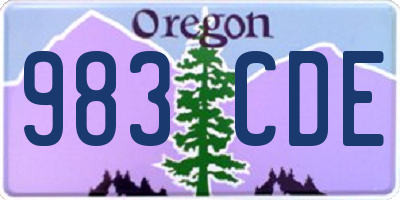 OR license plate 983CDE