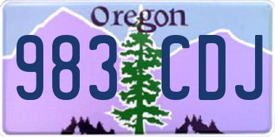 OR license plate 983CDJ