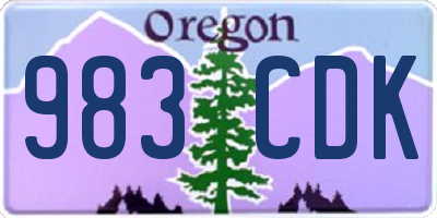 OR license plate 983CDK