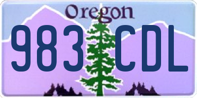 OR license plate 983CDL