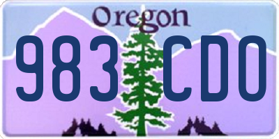 OR license plate 983CDO