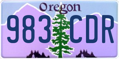 OR license plate 983CDR