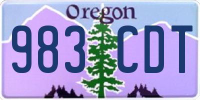OR license plate 983CDT