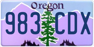 OR license plate 983CDX