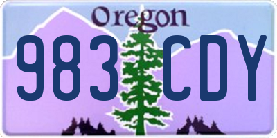 OR license plate 983CDY