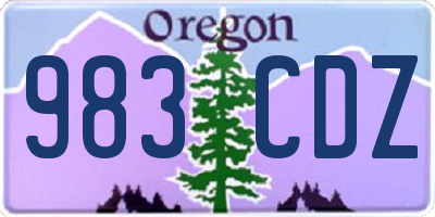 OR license plate 983CDZ