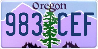 OR license plate 983CEF