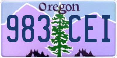 OR license plate 983CEI