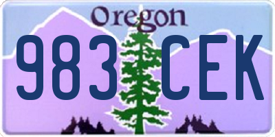 OR license plate 983CEK