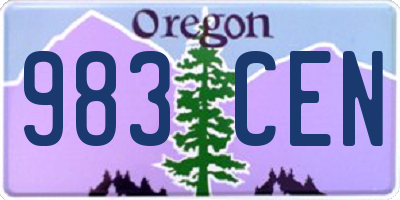 OR license plate 983CEN