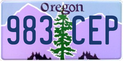 OR license plate 983CEP