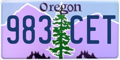 OR license plate 983CET