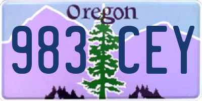OR license plate 983CEY