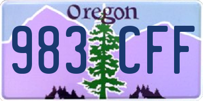 OR license plate 983CFF