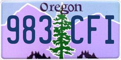 OR license plate 983CFI