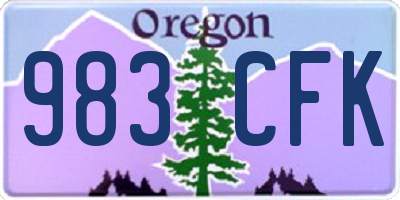 OR license plate 983CFK