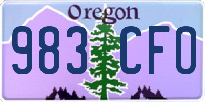 OR license plate 983CFO