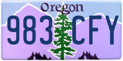 OR license plate 983CFY
