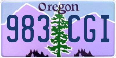 OR license plate 983CGI