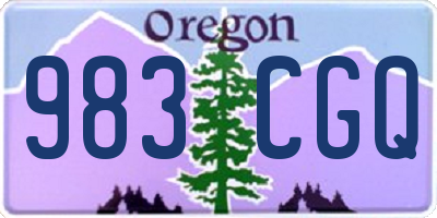 OR license plate 983CGQ