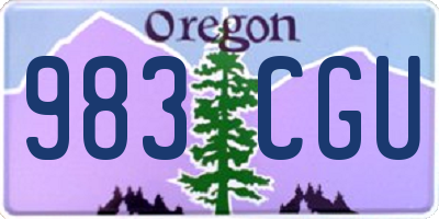 OR license plate 983CGU
