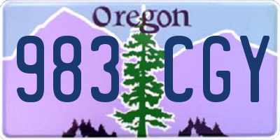 OR license plate 983CGY