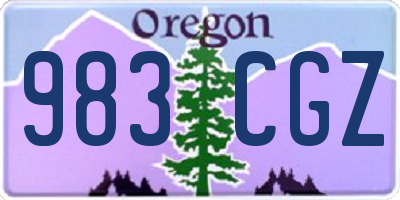 OR license plate 983CGZ