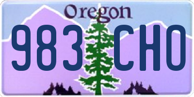 OR license plate 983CHO