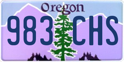 OR license plate 983CHS