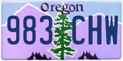 OR license plate 983CHW