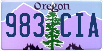 OR license plate 983CIA