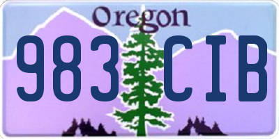 OR license plate 983CIB