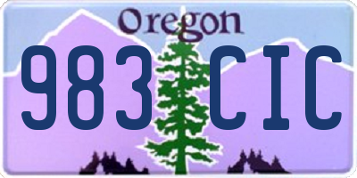 OR license plate 983CIC
