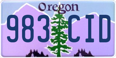 OR license plate 983CID