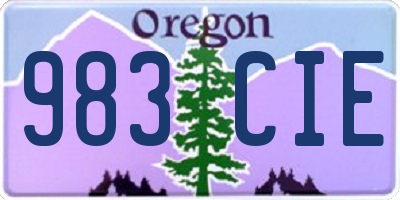 OR license plate 983CIE