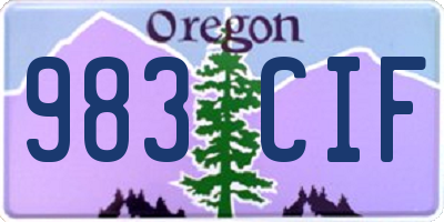OR license plate 983CIF