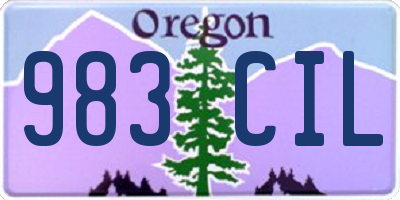 OR license plate 983CIL