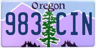 OR license plate 983CIN