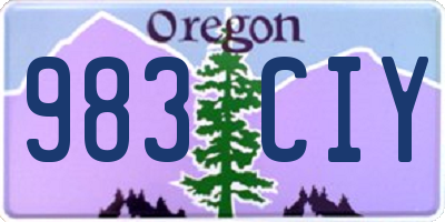 OR license plate 983CIY