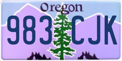OR license plate 983CJK