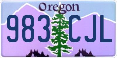 OR license plate 983CJL