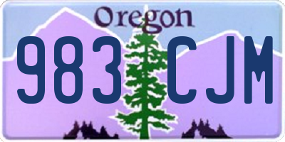 OR license plate 983CJM