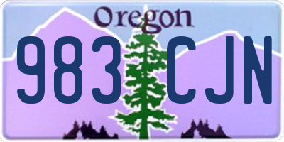 OR license plate 983CJN