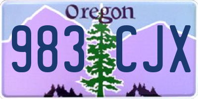 OR license plate 983CJX